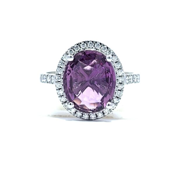 Ring Platinum - 4.29ct. tw. Sapphire - Diamond - Purple Sapphire