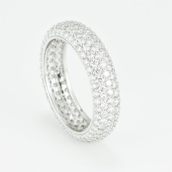 Ring Platinum - 2.55ct. tw. Diamond (Natural) - VVS-Pavé Set-Wedding Ring - Image 2