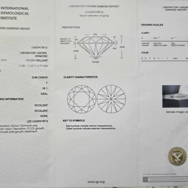 Ring Platinum - 7.56ct. tw. Diamond (Lab-grown) - Diamond - Image 5