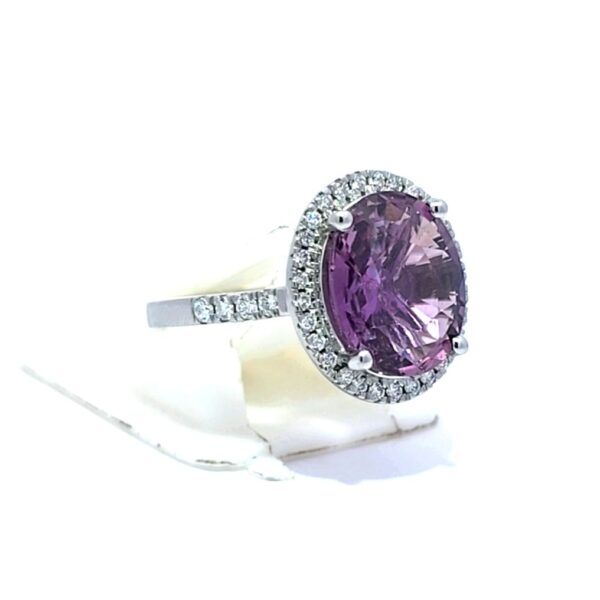 Ring Platinum - 4.29ct. tw. Sapphire - Diamond - Purple Sapphire - Image 2