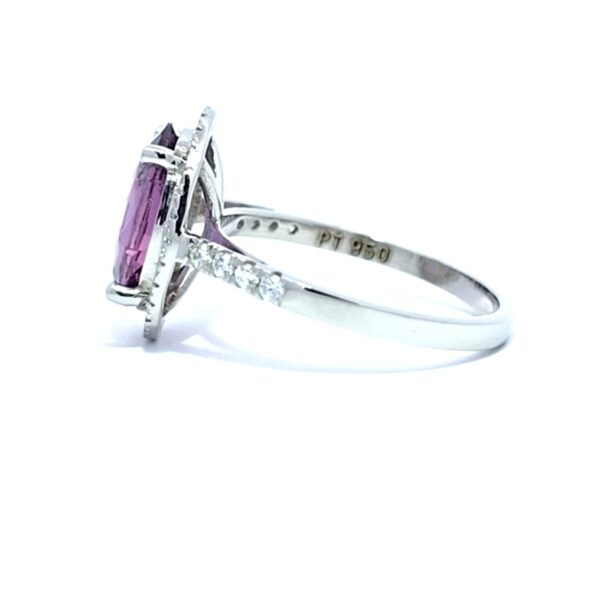 Ring Platinum - 4.29ct. tw. Sapphire - Diamond - Purple Sapphire - Image 3