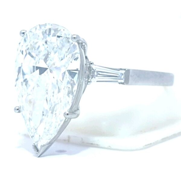 Ring Platinum - 5.34ct. tw. Diamond (Lab-grown) - Diamond - E, VS1 , - Image 3