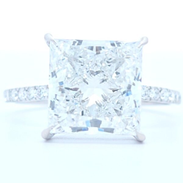 Ring - 18 kt. White gold - 5.46ct. tw. Diamond (Lab-grown) - Diamond