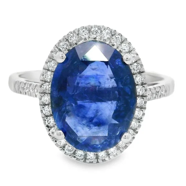 Ring Platinum - 4.24ct. tw. Sapphire - Diamond