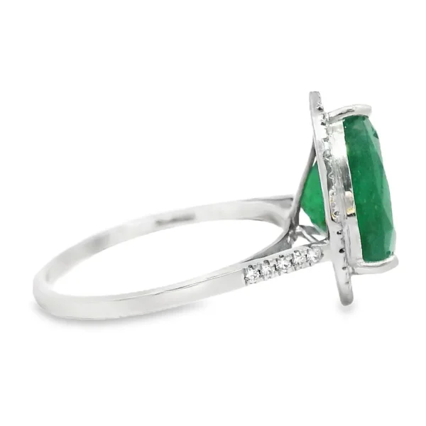 Ring Platinum - 3.34ct. tw. Emerald - Diamond - Deep Green , Transparent - Image 5