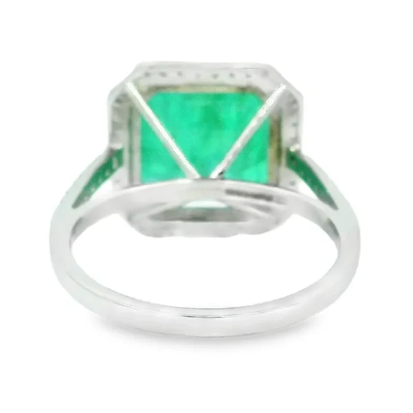 Ring Platinum - 8.33ct. tw. Emerald - Diamond - Exclusive Emerald ring - Image 5
