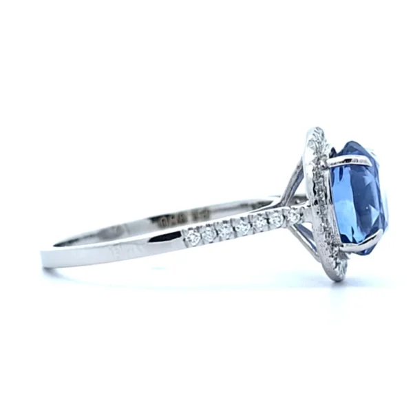 Ring Platinum - 3.46ct. tw. Sapphire - Diamond - IGI - Image 3