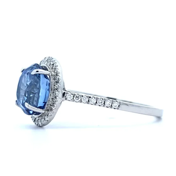 Ring Platinum - 3.46ct. tw. Sapphire - Diamond - IGI - Image 4