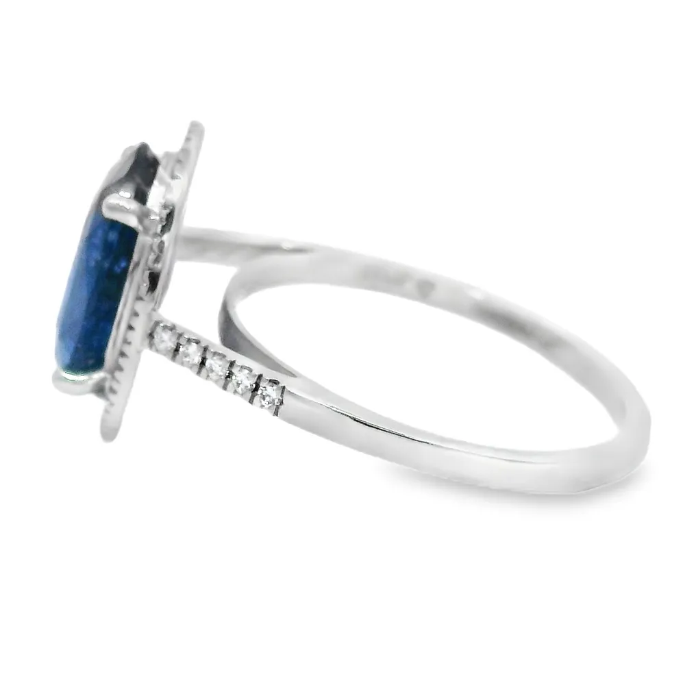 Ring Platinum - 4.24ct. tw. Sapphire - Diamond - Image 6