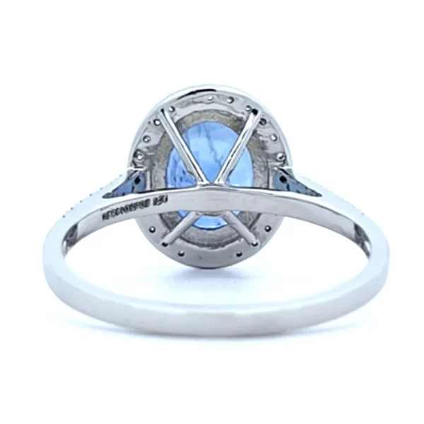 Ring Platinum - 3.46ct. tw. Sapphire - Diamond - IGI - Image 5