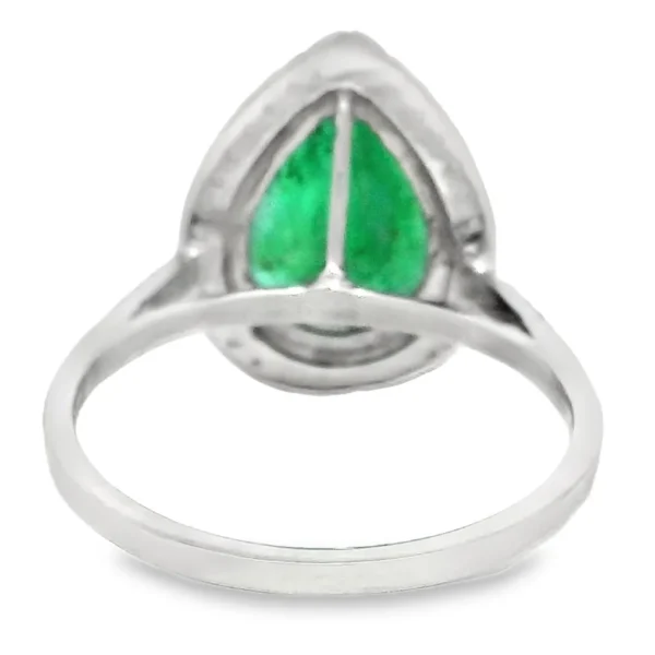 Ring Platinum - 3.34ct. tw. Emerald - Diamond - Deep Green , Transparent - Image 3