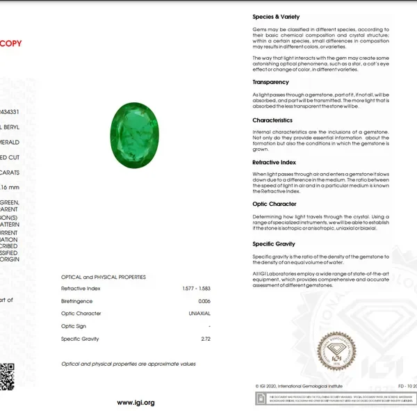 Ring Platinum - 6.42ct. tw. Emerald - Diamond - Zambia Emerald - Image 2
